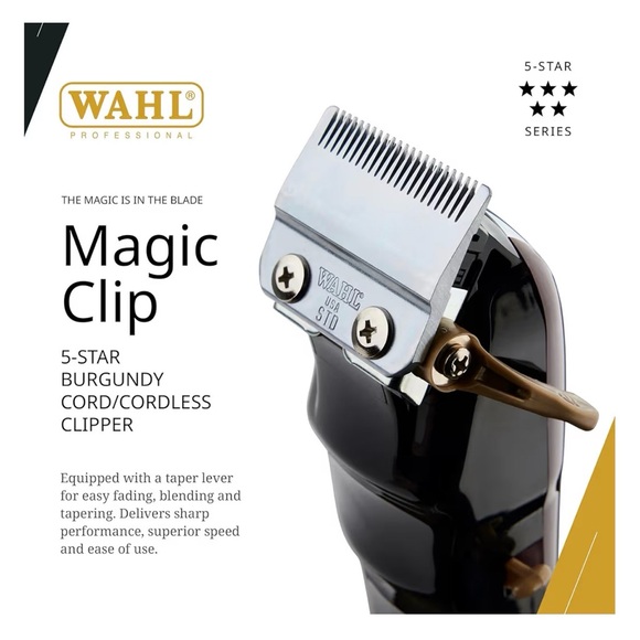 Wahl Professional Magic Clip Cordless Clipper - Burgundy - Picture 3 of 13